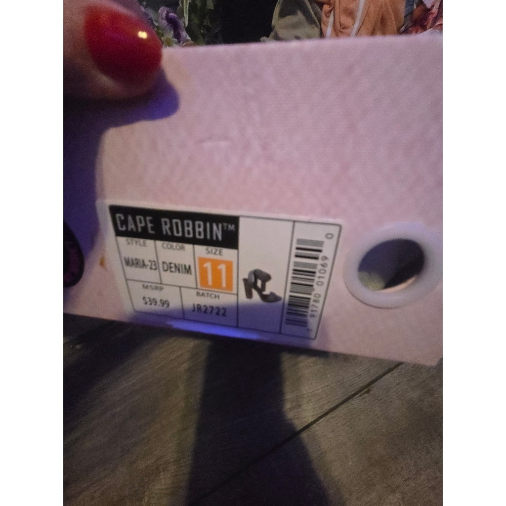 NEW IN BOX Cape Robbin‎ Women's Maria 3 Denim Clear Heels Shoe Sz 11 - Picture 5 of 5